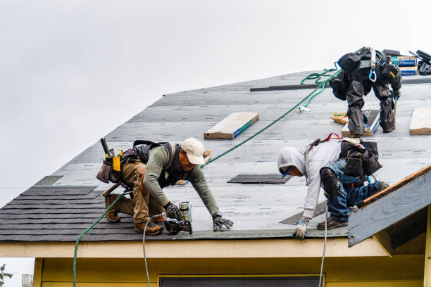 Professional Gutter Installation technician working in Gilman, IA